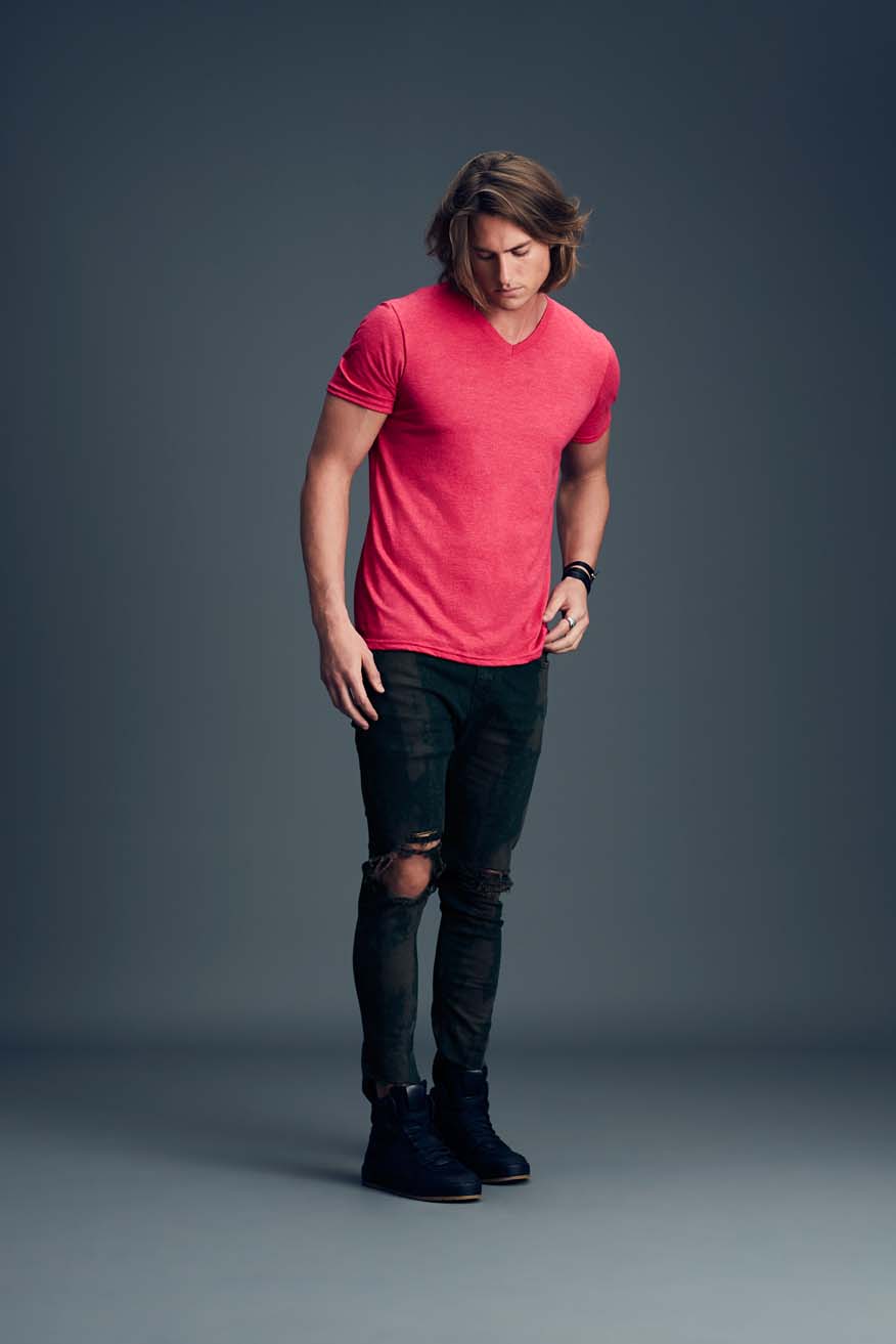 T-shirt Tri-Blend V-Neck Tee ANVIL