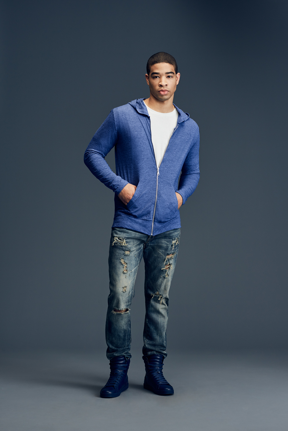 Bluza Adult Tri-Blend Full-Zip Hooded ANVIL